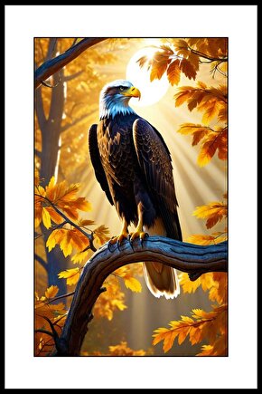 Daldaki Kartal Digital Art ( ÇERÇEVESİZ - ÇERÇEVE YOKTUR ) ( ULTRA HD ) FOLYO AFİŞ - POSTER