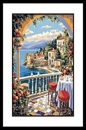 Terasta Yemek Digital Art ( ÇERÇEVESİZ - ÇERÇEVE YOKTUR ) ( ULTRA HD ) FOLYO AFİŞ - POSTER