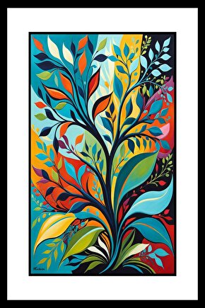 Renkli Dallar Digital Art ( ÇERÇEVESİZ - ÇERÇEVE YOKTUR ) ( ULTRA HD ) FOLYO AFİŞ - POSTER