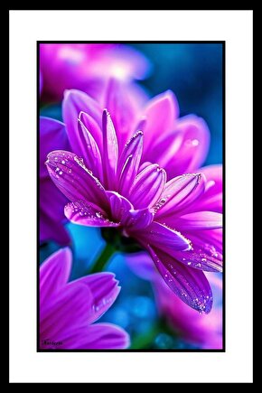 Pembe Açan Çiçek Digital Art ( ÇERÇEVESİZ - ÇERÇEVE YOKTUR ) ( ULTRA HD ) FOLYO AFİŞ - POSTER