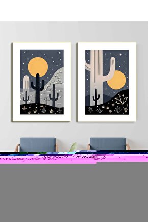 Matisse - Sanat - Soyut - Doğa - Ev - Yaşam ( 2 Li Çerçevesiz ) Poster - Afiş - Tablo NNHT327