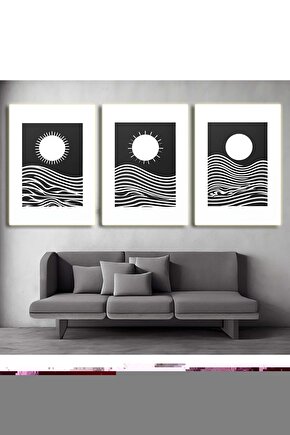 Matisse - Boho - Art Deco - Soyut - Doğa ( 3 lü Çerçevesiz ) Poster - Afiş - Tablo KR2C01035