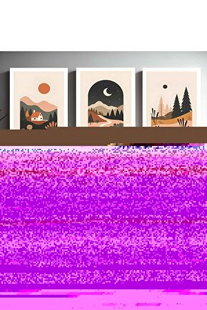 Matisse - Boho - Art Deco - Soyut - Doğa ( 3 lü Çerçevesiz ) Poster - Afiş - Tablo KR2C01216