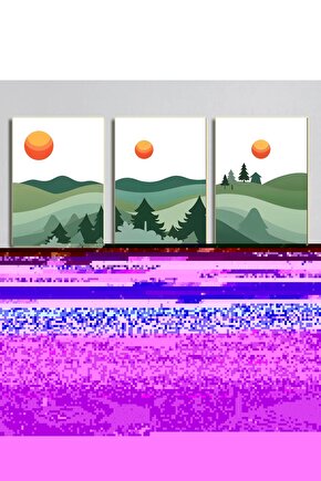 Matisse - Boho - Art Deco - Soyut - Doğa ( 3 lü Çerçevesiz ) Poster - Afiş - Tablo KR2C01205