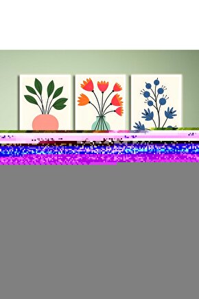 Matisse - Boho - Art Deco - Soyut - Doğa ( 3 lü Çerçevesiz ) Poster - Afiş - Tablo KR2C00288