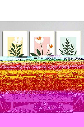 Matisse - Boho - Art Deco - Soyut - Doğa ( 3 lü Çerçevesiz ) Poster - Afiş - Tablo KR2C00097