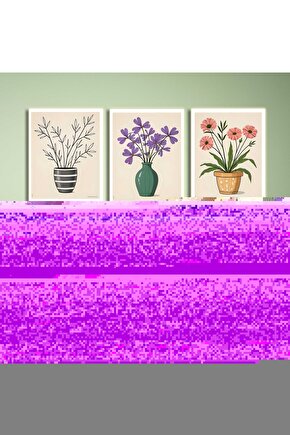 Matisse - Boho - Art Deco - Soyut - Doğa ( 3 lü Çerçevesiz ) Poster - Afiş - Tablo KR2C00283