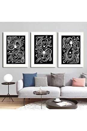 Matisse - Boho - Art Deco - Soyut - Doğa ( 3 lü Çerçevesiz ) Poster - Afiş - Tablo KR2C01080