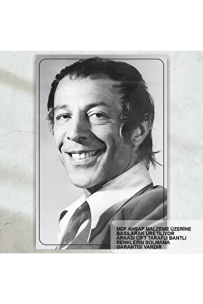 münir özklul yeşilçam türk sineması siyah beyaz tablo retro ahşap poster