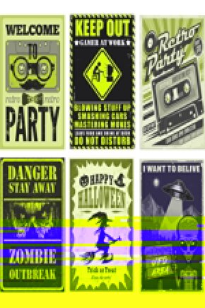 6lı Retro Ahşap Poster Seti-8