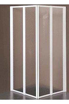 80*80 H:180 Beyaz Bella Köşe Açılır Mika Duşakabin