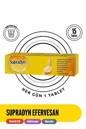 15 Efervesan Tablet | Koenzim Q10, Multivitamin Ve Mineral Içeren Takviye Edici Gıda