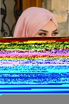 Pudra Büzgülü Hazır Şal Eşarp