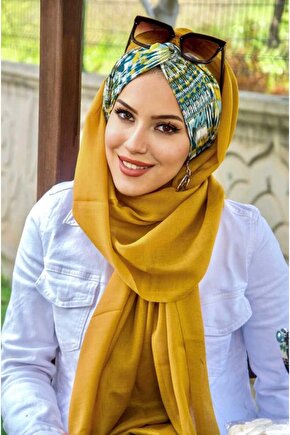 Hardal Desenli Burgu Hazır Şal