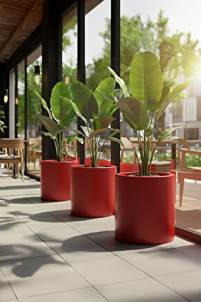 Aura Cylindro Fiber Silindir Saksı 50x40cm Mat