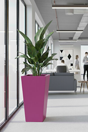 Aura Conica Fiber Konik Saksı 70x40cm Mat - Büyük Boy - Üst Açıklık 40cm - Yükseklik 70cm