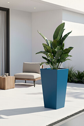 Aura Conica Fiber Konik Saksı 70x40cm Mat - Büyük Boy - Üst Açıklık 40cm - Yükseklik 70cm