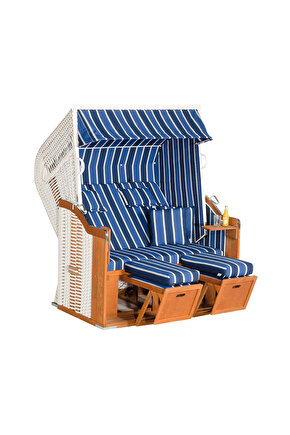 NordicWave Premium Bahçe Şezlongu - Koltuk 2 Kişilik XL Yarı Yatar Model (Alman Menşeili)