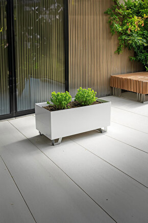 Duracube Orta Boy Metal Saksı - 19x22x40cm (Kaynaklı & Hazır Kullanım)