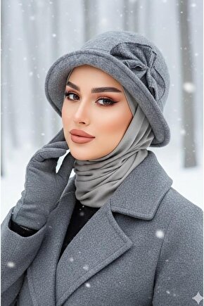 Antrasit Aksesuarlı Bucket Şapka - 30401