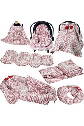 Babynest Puset Içi Set Araba Minderi Emzirme Örtüsü Ve Minderi Beşik Içi Nevresim Takımı 15 Li Set