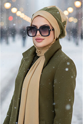 Dore Haki Garnili Tesettür Bere