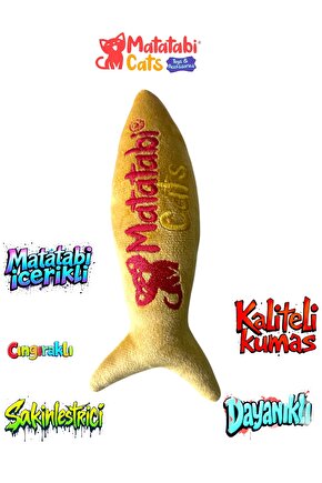 Jr.fish Sesli, Peluş Kedi Oyuncağı 17 Cm Matatabi Içerikli (kedi Nanesiotu Içermez)