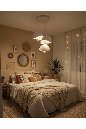 3 Lü Sarkıt Avize Rustik E27 Modern Avize Bohem Beton Görünüm (RUSTİK AMPUL HEDİYEDİR.!)