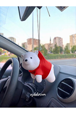 Uçan Kırmızı Ayıcık - Araç Ayna Aksesuarı - Oto Aksesuar - Araç Içi Aksesuar