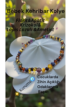 Bebek Kehribar Kolye Bebek Cocuk Koruma Zihi Açıklığı Odaklanma Başarı