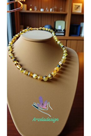 Doğal Taş Kehribar Kolye