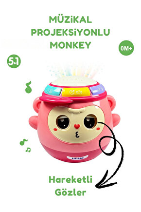 Oyuncak Sesli ve Işıklı Projeksiyonlu 5IN1 +0 Yaş Bebekler İçin Aktivite Oyuncağı Çok Renkli
