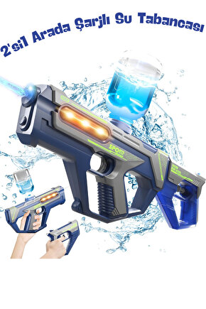 Oyuncak Şarjlı Ledli Işıklı Su Tabancası ve Tüfek 2IN1
