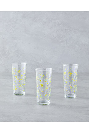 Petal Cam 3lü Bardak 290 ml Sarı
