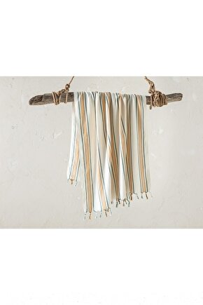 Samba Pamuklu Çizgili Peştamal 90x160 Cm Sarı-yeşil