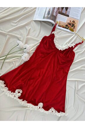 Kırmızı Kadife Gecelik Yılbaşı Özel