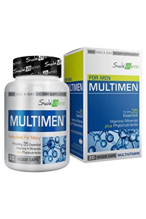 Multimen Erkek Multivitamin Enerji&Bağışıklık Kırmızı Kore Ginseng ve Maca İçeren 30 Bitkisel Kapsül