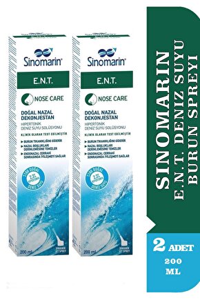 Sinomarin E.N.T. Deniz Suyu Burun Spreyi 200 ml 2 Adet