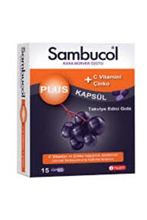 Plus Kara Mürver Özütü + C Vitamini & Çinko 15 Kapsül