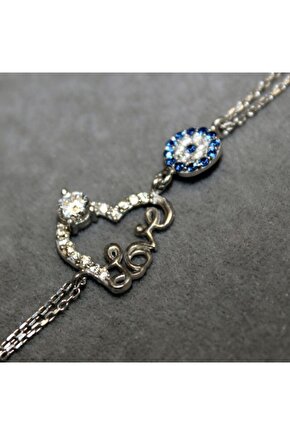 Taşlı Love Kalp Bileklik