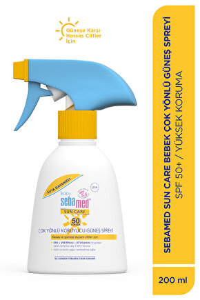 Baby SPF 50+%98 UVA Korumalı UVB Filtreli Çok Yönlü Koruyucu Bebek Güneş Spreyi 200 ml