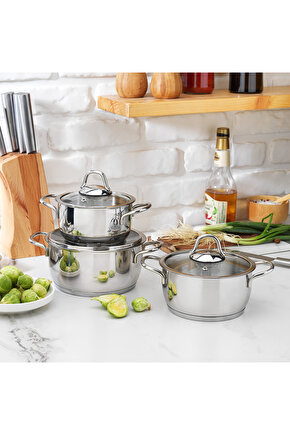 Eva Çelik Tencere Seti 6 Parça-Inox