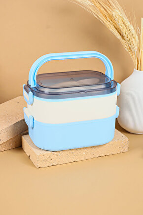 2 Katlı Sızdırmaz Taşıma Kaplı Öğle Yemeği Beslenme Saklama Kabı - Mikrodalgaya Uygun