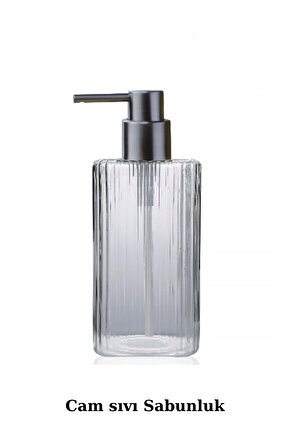 Cam Sıvı Sabunluk – Şık Tasarım, Pompalı Cam Dispenser, Banyo ve Mutfak Kullanımı İçin