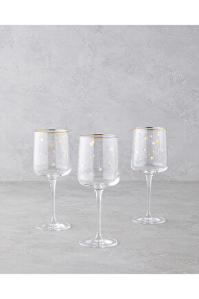 Talisman Star Cam 3lü Kadeh 320 ml Şeffaf-Gold