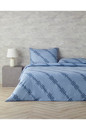 Etamine Line Pamuklu Tek Kişilik Nevresim Seti Mavi