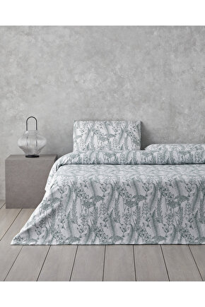 Botanical Spring Kolay Ütülenir Çift Kişilik Nevresim Takımı 200x220 cm Yeşil