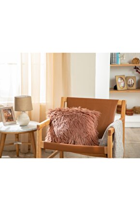 Jade Peluş Kırlent 45x45 Cm Koyu Gülkurusu