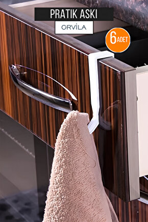 6lı Askı Çok Amaçlı Pratik Banyo Havlu Mutfak Bezi Kapı Arkası Düzenleyici