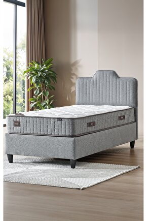 Menekşe Modeli Tek Kişilik Antibakteriyel Full Ortopedik Yatak, Baza ve Başlık 3 lü Set